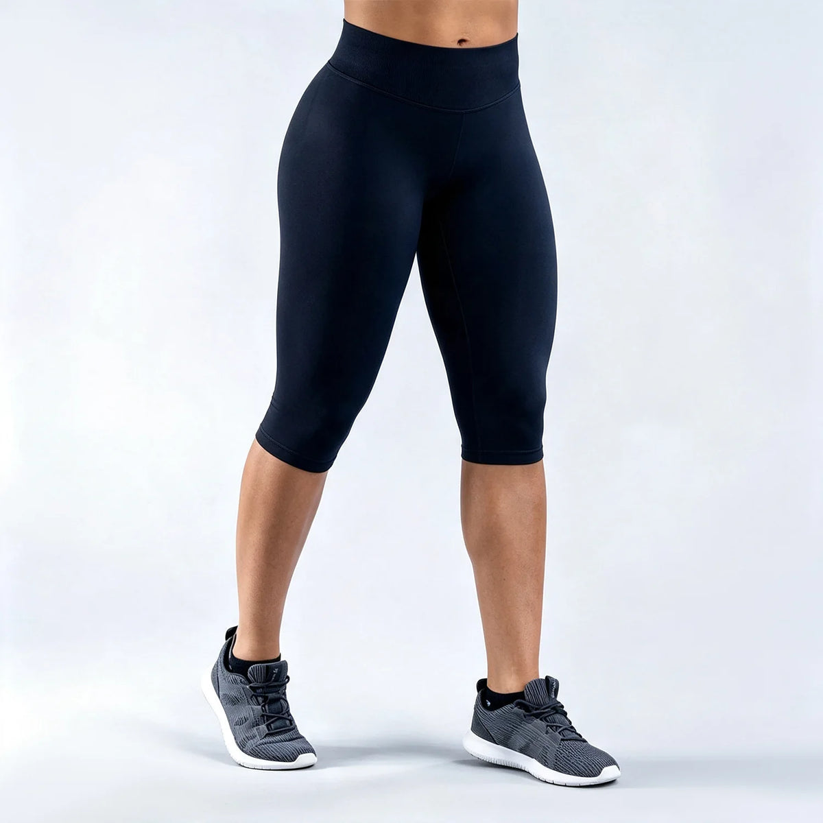 LOGO Women High Waist Capri Yoga Leggings Quick Dry Butt Lifting tummy‑control Gym Fitness Cropped Sports Workout Pants