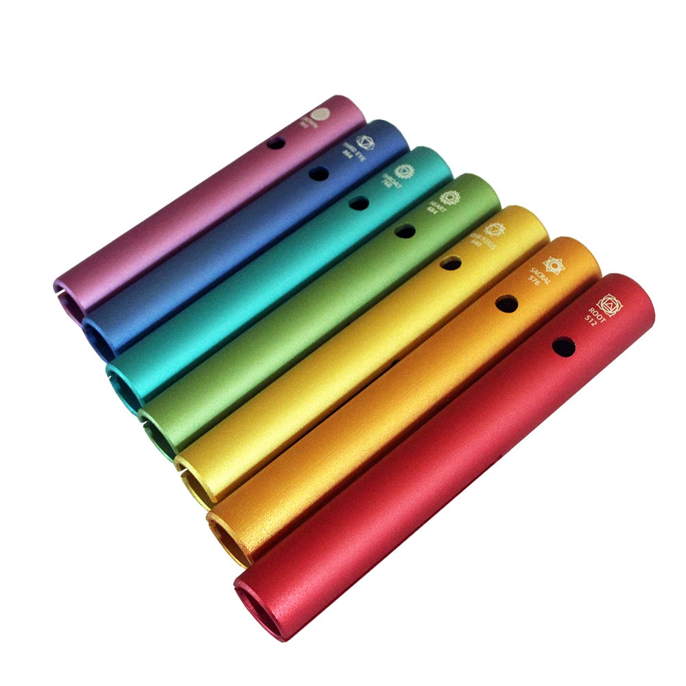Seven Charkas Metal Wah-Wah Tube Colorful Wind Chimes Sound Healing Instruments for Yoga and Meditation