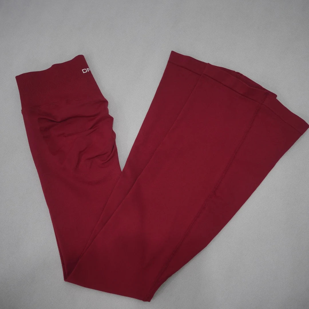 DF-LOGO Women Seamless Flared Leggings Quick Dry Breathable Butt Lifting Flare Yoga Pants Gym Fitness Pilates Workout Sports