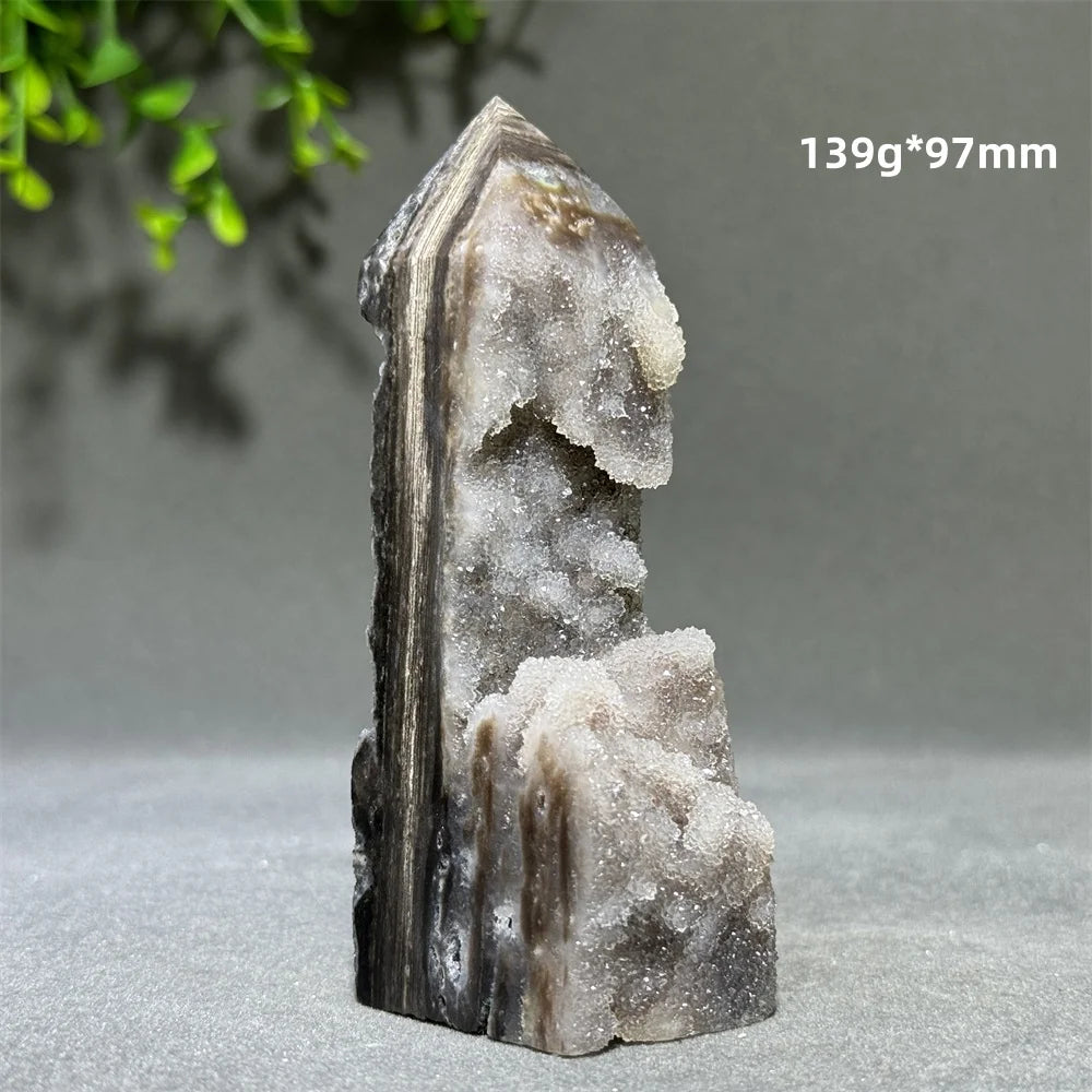 Natural Quartz Sphalerite Original Stone Obelisk Spiritual Therapy Meditation Witchcraft Best Collection Energy Home Decoration