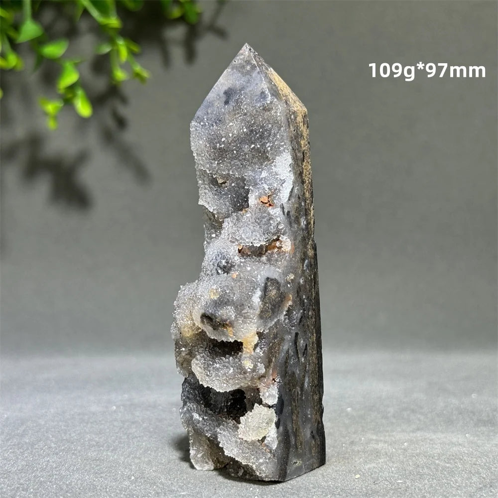 Natural Quartz Sphalerite Original Stone Obelisk Spiritual Therapy Meditation Witchcraft Best Collection Energy Home Decoration
