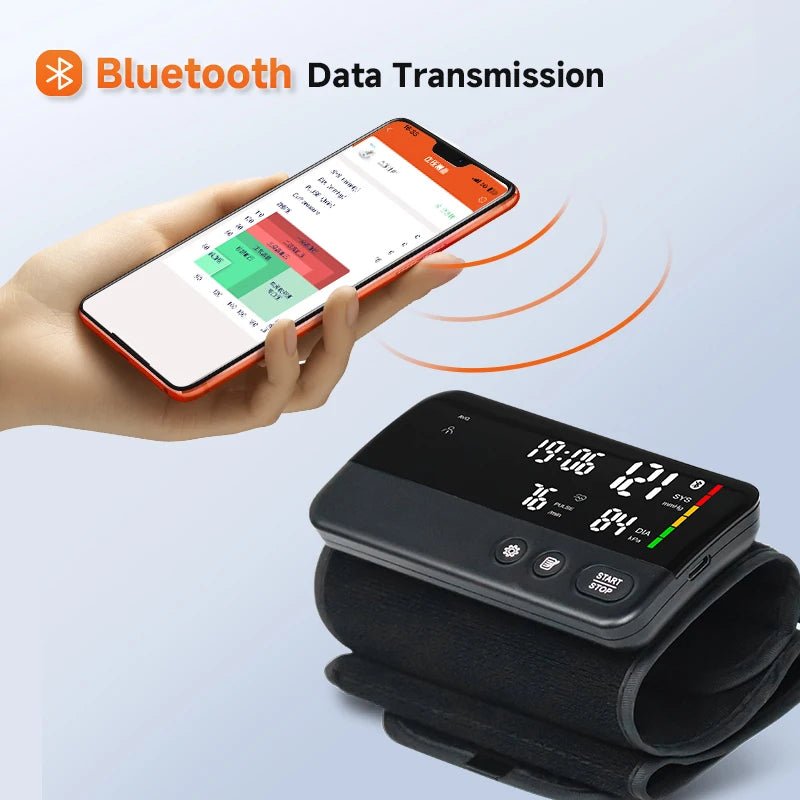 Yonker Upper Arm Bluetooth Rechargeable Blood Pressure Monitor Digital Blood Pressure Meter with APP for iOS and Android