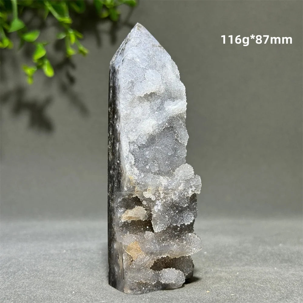 Natural Quartz Sphalerite Original Stone Obelisk Spiritual Therapy Meditation Witchcraft Best Collection Energy Home Decoration