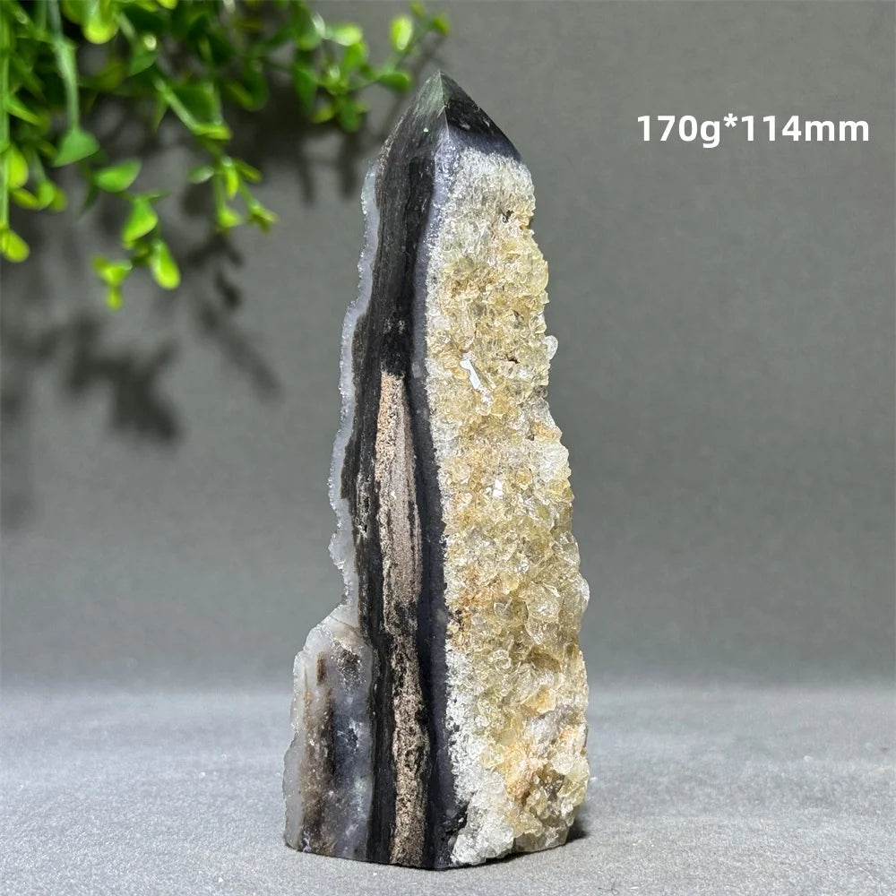 Natural Quartz Sphalerite Original Stone Obelisk Spiritual Therapy Meditation Witchcraft Best Collection Energy Home Decoration