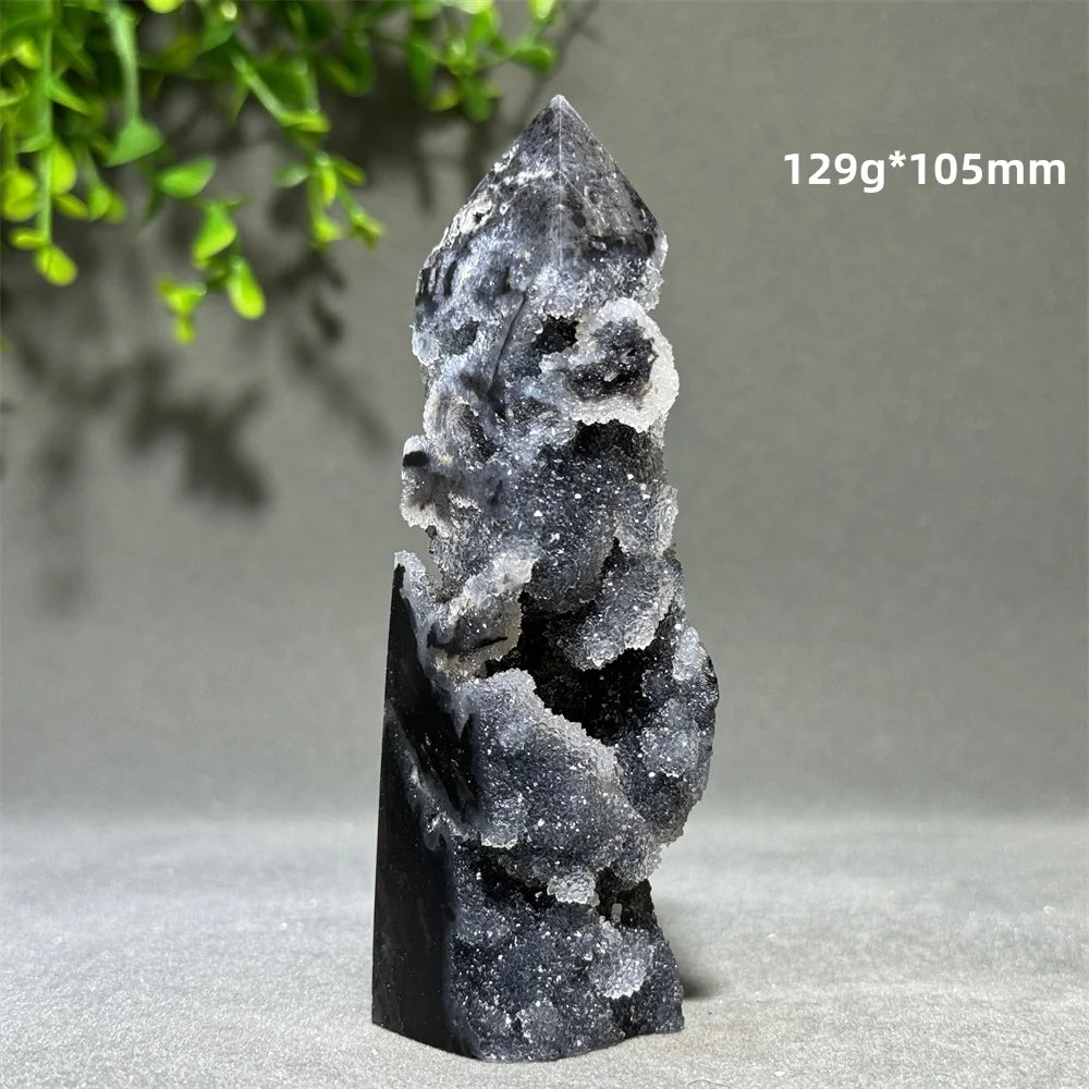 Natural Quartz Sphalerite Original Stone Obelisk Spiritual Therapy Meditation Witchcraft Best Collection Energy Home Decoration