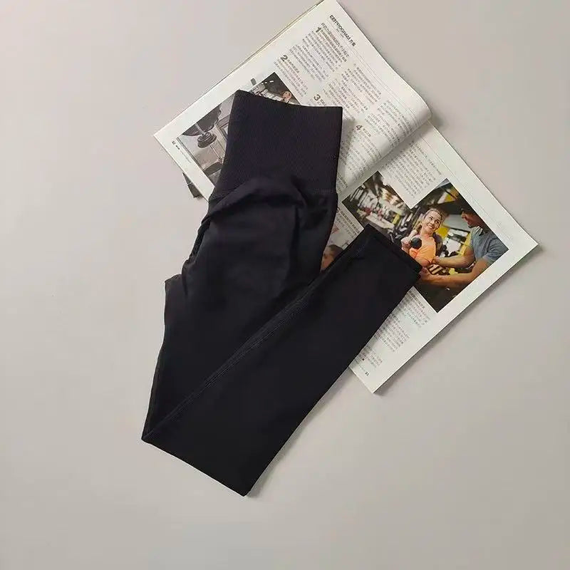 Seamless Sport Yoga High Waist Pants Leggings Sport See Through Yoga Gym Running Quick Dry Pants Scrunch Butt Pants