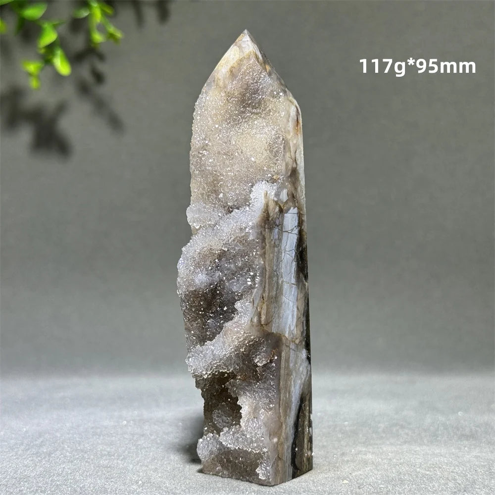 Natural Quartz Sphalerite Original Stone Obelisk Spiritual Therapy Meditation Witchcraft Best Collection Energy Home Decoration