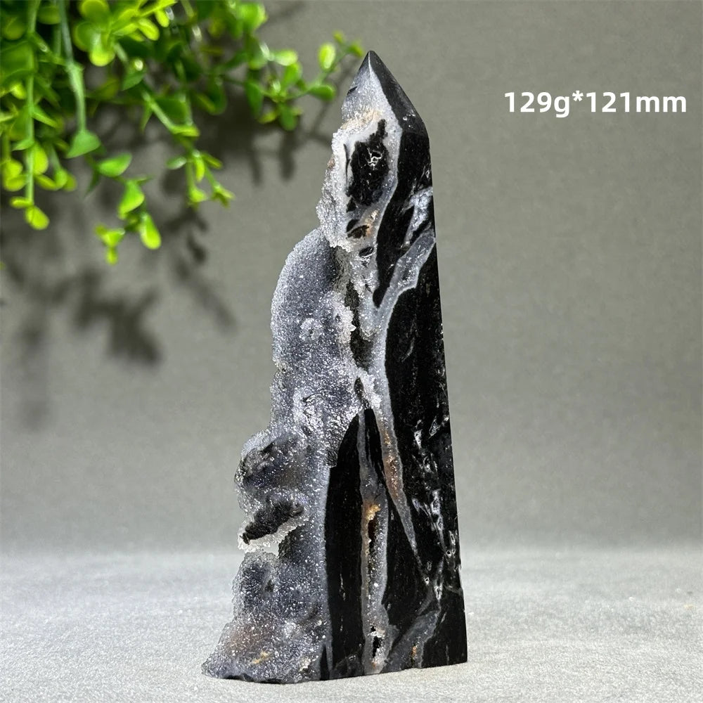 Natural Quartz Sphalerite Original Stone Obelisk Spiritual Therapy Meditation Witchcraft Best Collection Energy Home Decoration