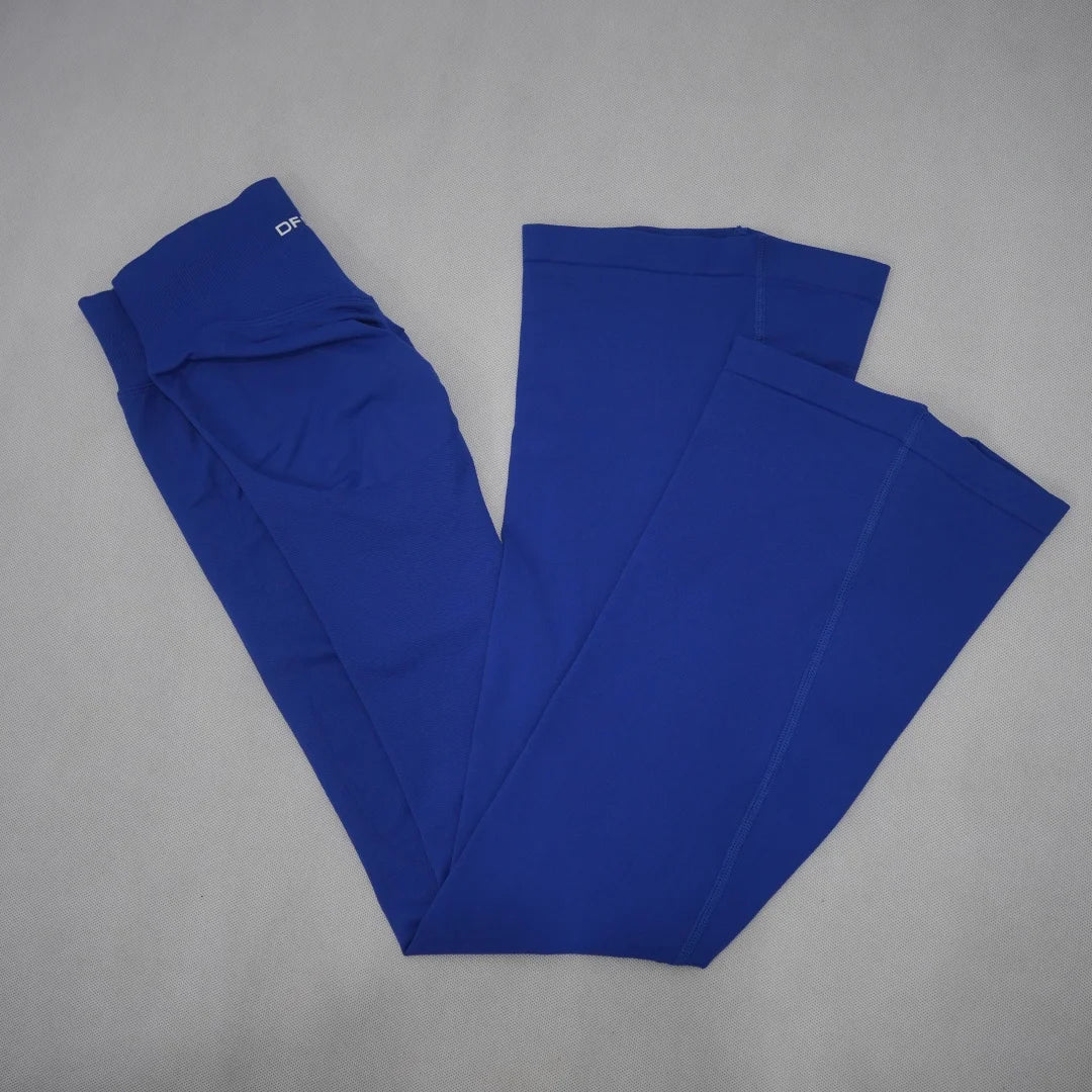 DF-LOGO Women Seamless Flared Leggings Quick Dry Breathable Butt Lifting Flare Yoga Pants Gym Fitness Pilates Workout Sports