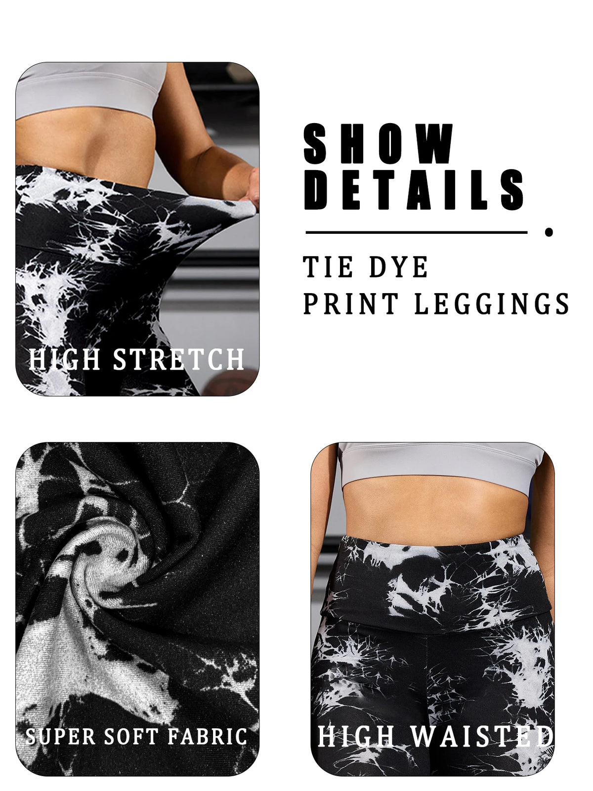 3 Pack Super Soft High Waisted Tie Dye Push Up Gym Fitness for Women Yoga Running Workout Athletic Tights