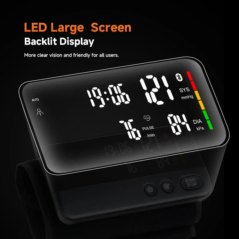 Yonker Upper Arm Bluetooth Rechargeable Blood Pressure Monitor Digital Blood Pressure Meter with APP for iOS and Android