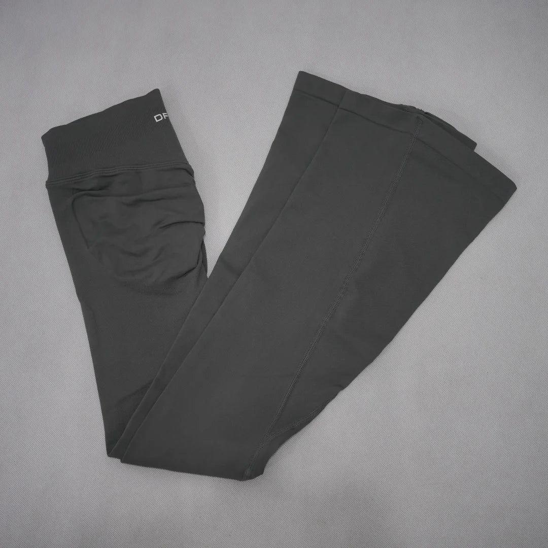 DF-LOGO Women Seamless Flared Leggings Quick Dry Breathable Butt Lifting Flare Yoga Pants Gym Fitness Pilates Workout Sports
