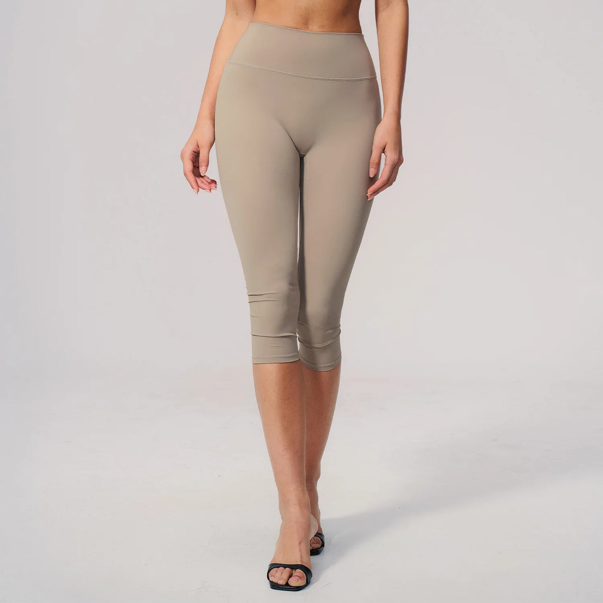 NCLAGEN Sport Leggings Women High Waist Yoga Capris Tight Slim Fit Mid Length Running Sports Pants For Outdoor Fitness Workout