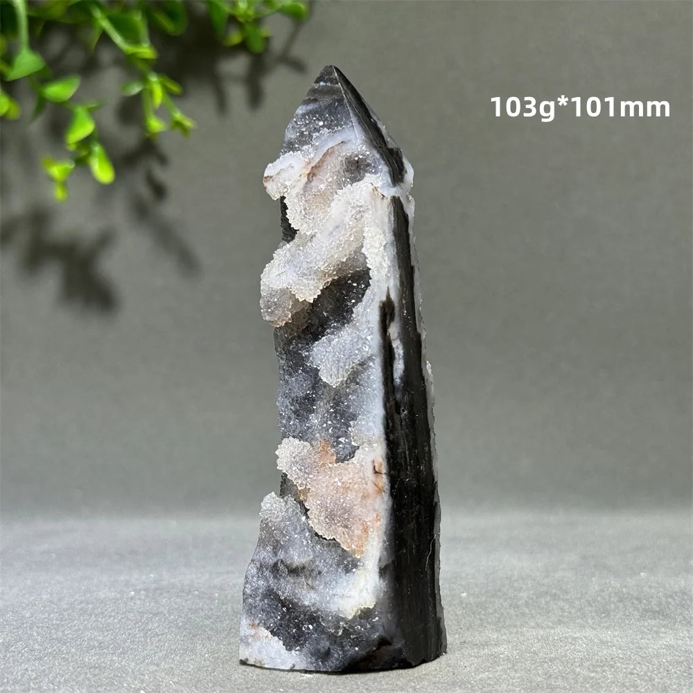 Natural Quartz Sphalerite Original Stone Obelisk Spiritual Therapy Meditation Witchcraft Best Collection Energy Home Decoration