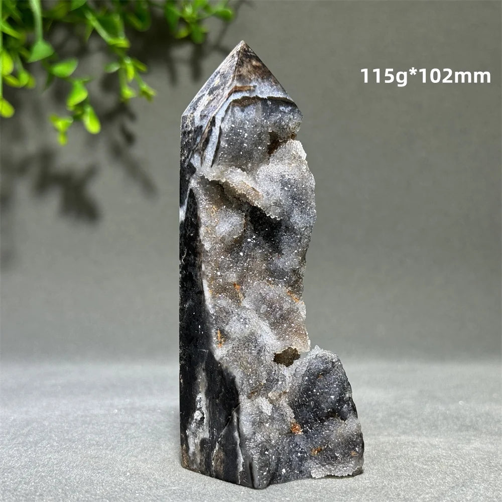 Natural Quartz Sphalerite Original Stone Obelisk Spiritual Therapy Meditation Witchcraft Best Collection Energy Home Decoration