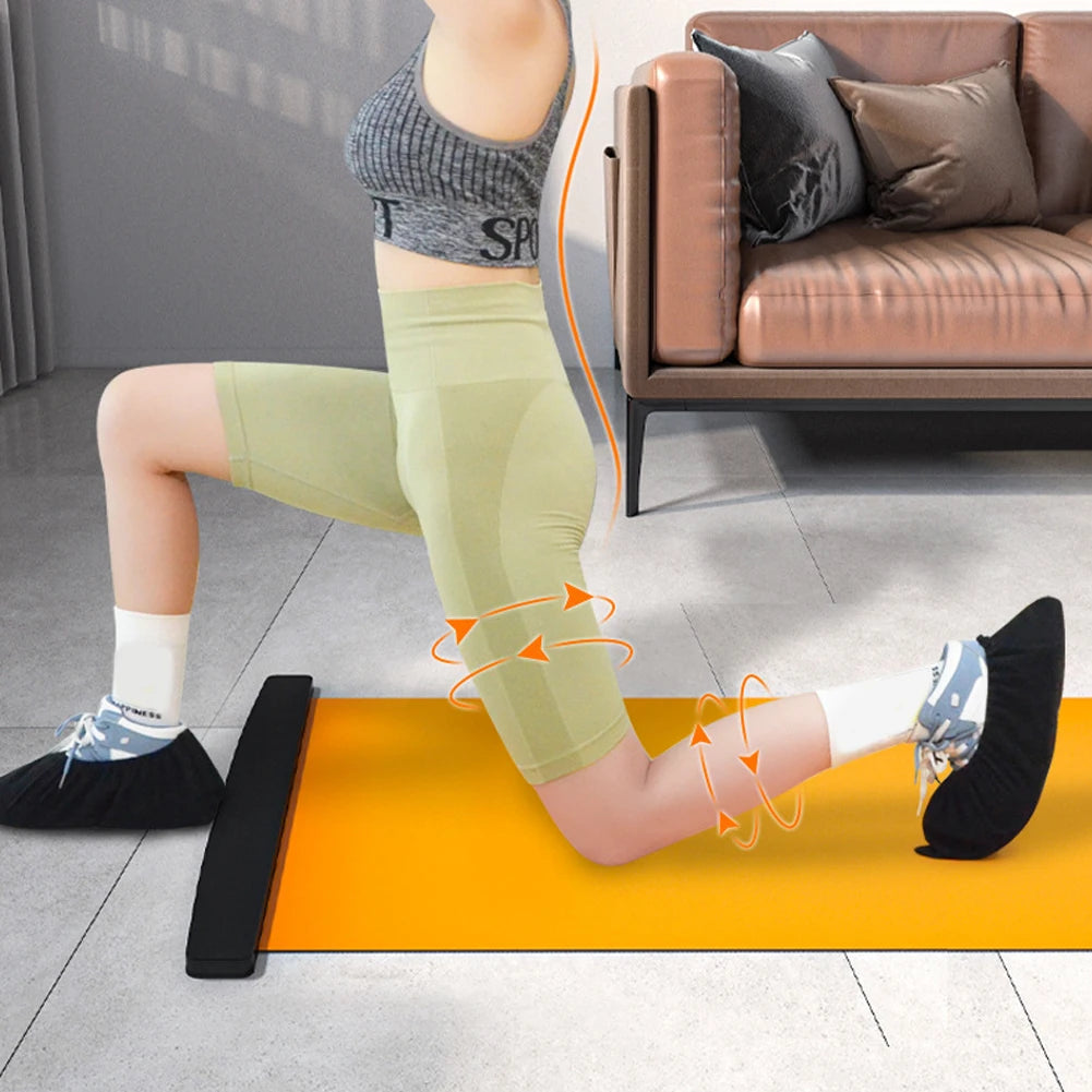 140/180/200cm Multifunctional Yoga Sliding Mat for Ice Hockey Roller Skating Leg Exercise Indoor Sliding Fitness Training Board