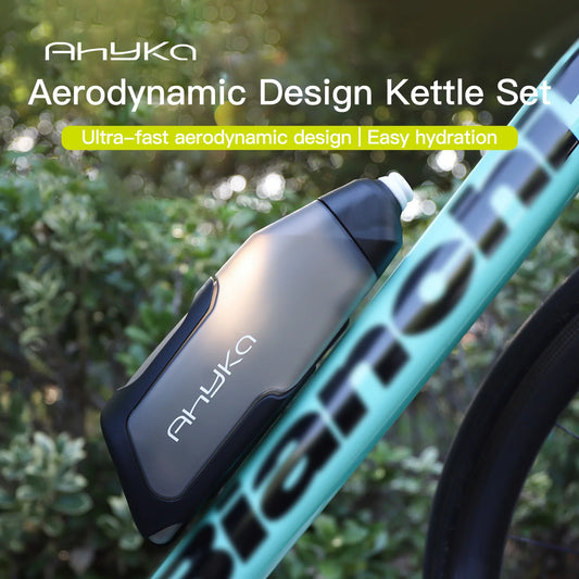 AhyKa Bicycle 600ml Aerodynamic Water Bottle Bracket Set Or Single Water Bottle MTB Road Bike Frame Down Tube Water Kettles
