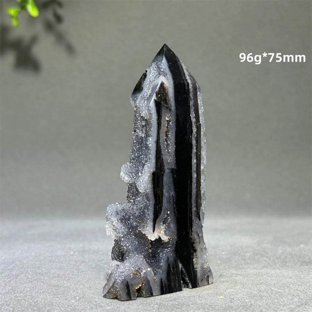 Natural Quartz Sphalerite Original Stone Obelisk Spiritual Therapy Meditation Witchcraft Best Collection Energy Home Decoration