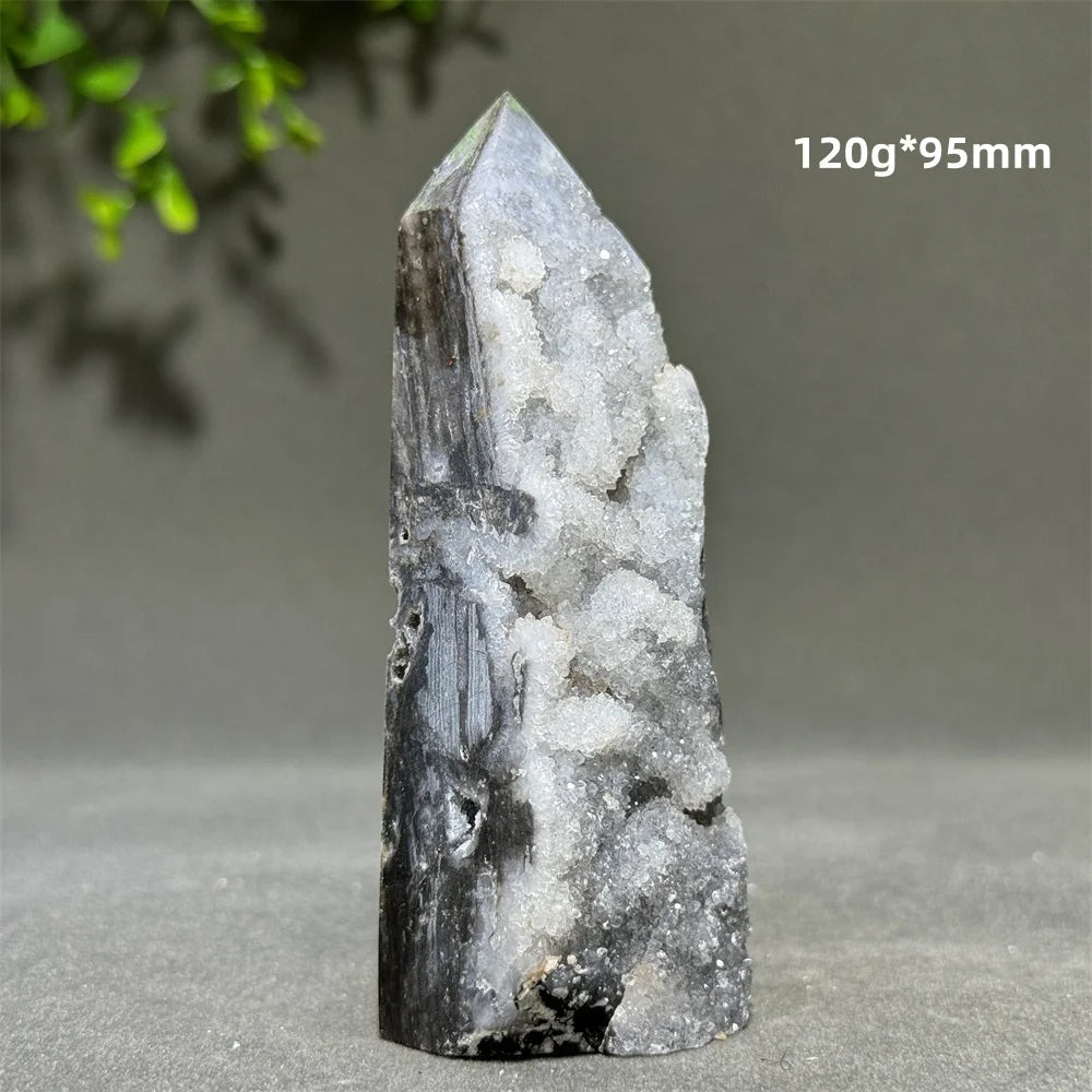 Natural Quartz Sphalerite Original Stone Obelisk Spiritual Therapy Meditation Witchcraft Best Collection Energy Home Decoration