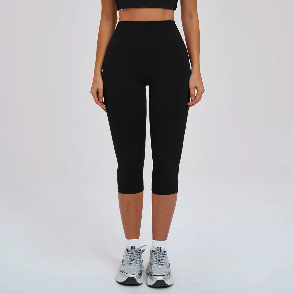 NCLAGEN Sport Leggings Women High Waist Yoga Capris Tight Slim Fit Mid Length Running Sports Pants For Outdoor Fitness Workout
