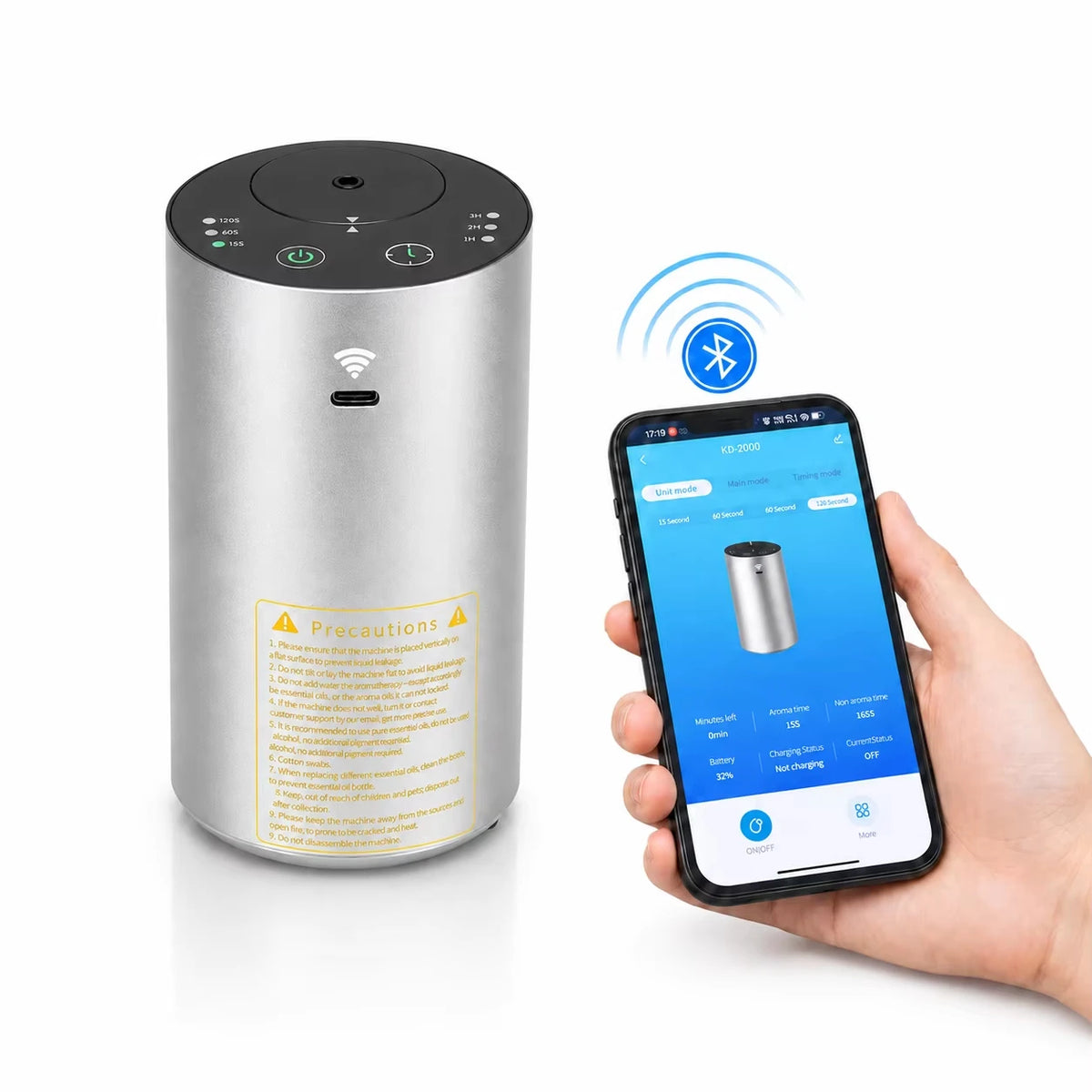 Car Flavoring Diffuser Electric Fragrance Air Freshener Portable Waterless Oil Diffuser for Cars Home Bedroom Air Humidifier