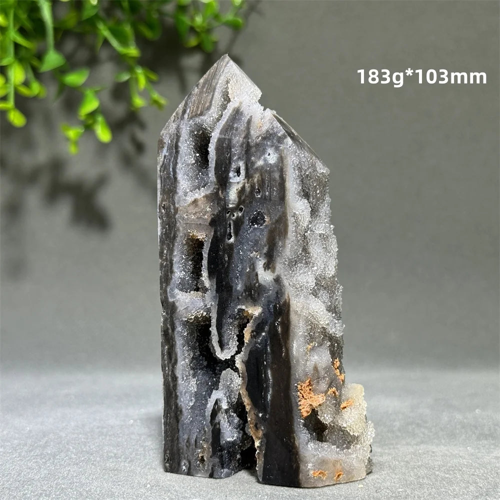 Natural Quartz Sphalerite Original Stone Obelisk Spiritual Therapy Meditation Witchcraft Best Collection Energy Home Decoration